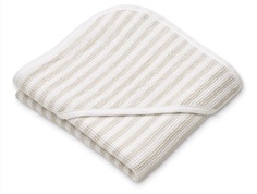 Liewood stripe crisp white/sandy hooded babyhåndklæde Caro